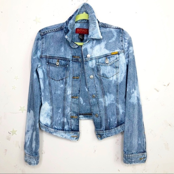 BUFFALO David Bitton distressed Roy detailing bleach splash denim jacket - Picture 1 of 7